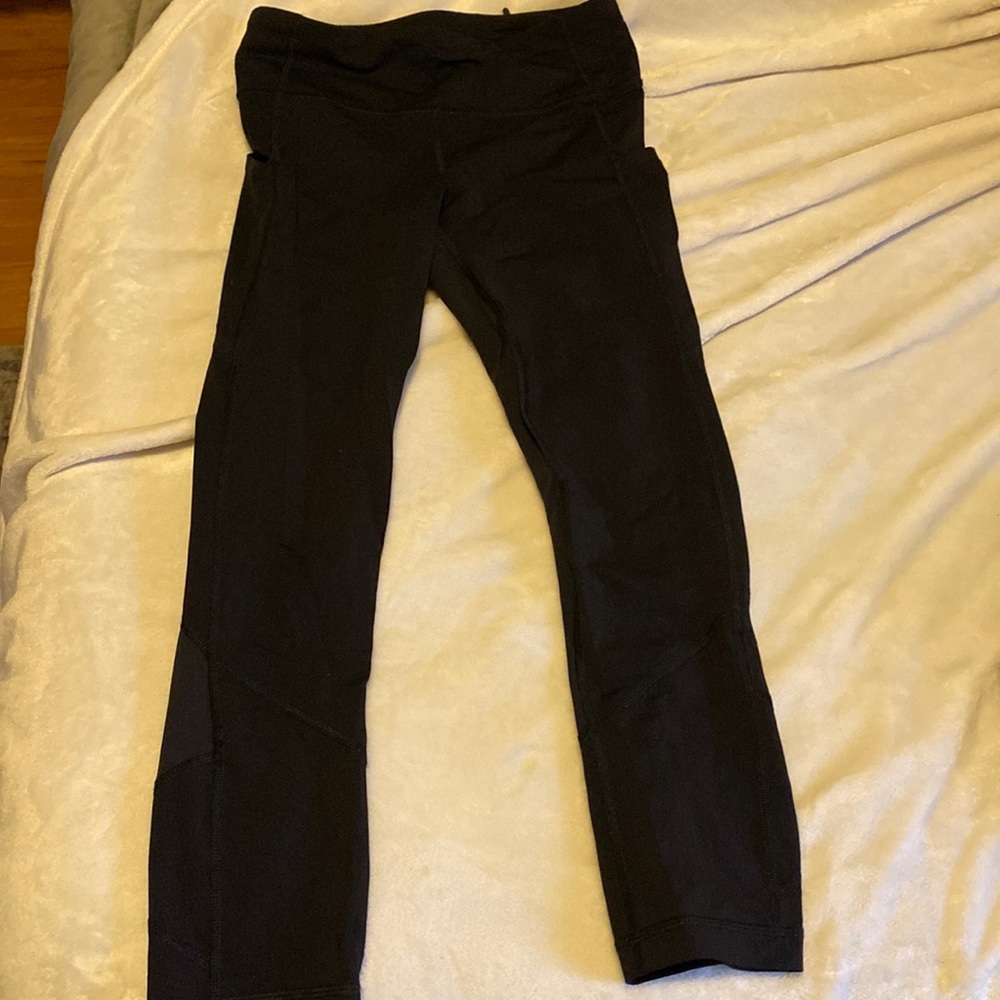 Lululemon black running leggings, size 4